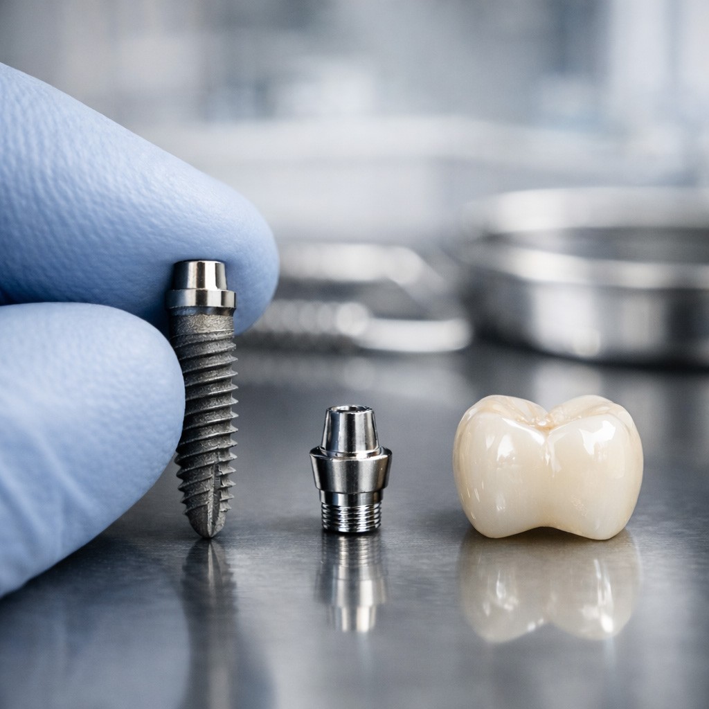 dental implant components closeup